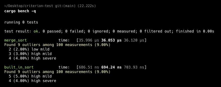 Benchmark logs