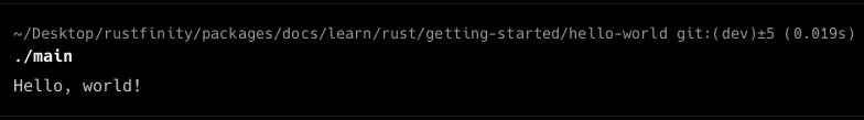 Hello world in Rust
