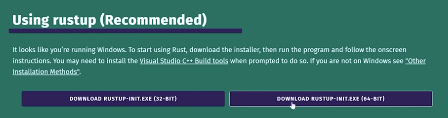 Install Rustup Windows
