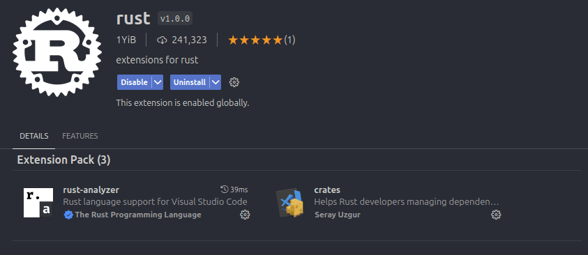 Rust VSCode extension