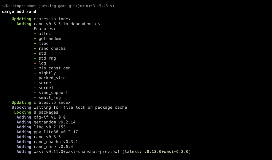 Cargo add rand