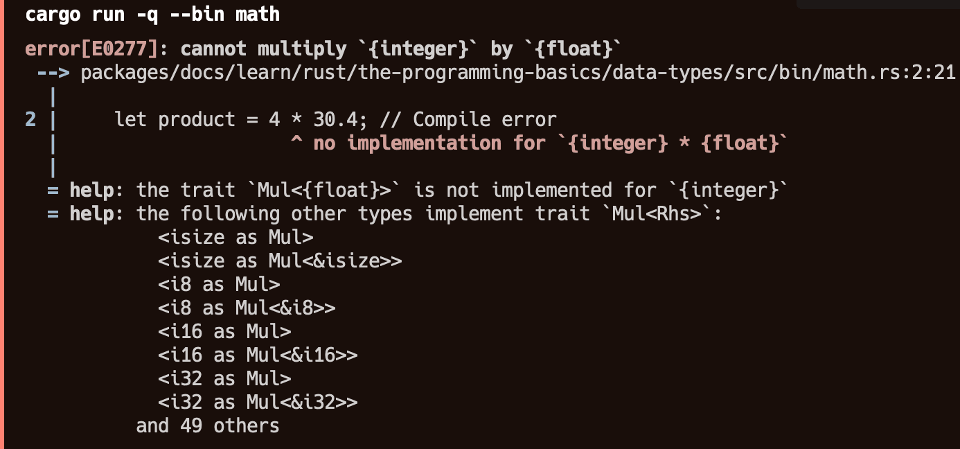 Type mismatch error Rust