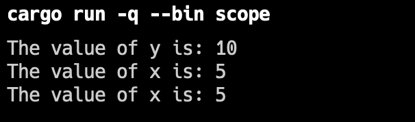 Scope example in rust